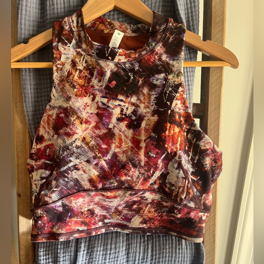 Lululemon longline sports bra/crop tank workout top with built in bra